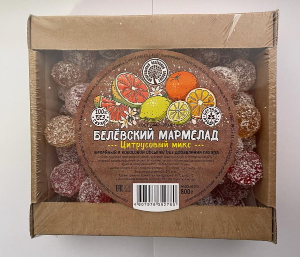 №1 Мармелад белевский на фруктозе 800г "Цитрусовый микс"    в Озёрске