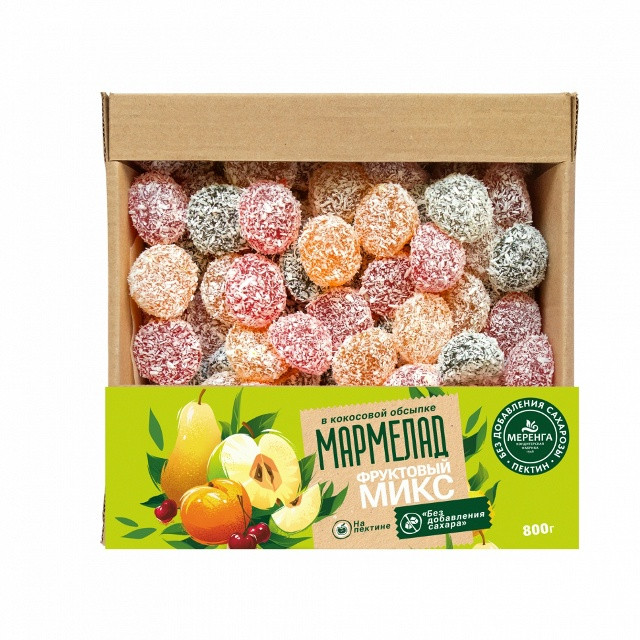  Меренга Мармелад в кокосовой обсыпке Фруктовый микс , 800г     в Озёрске